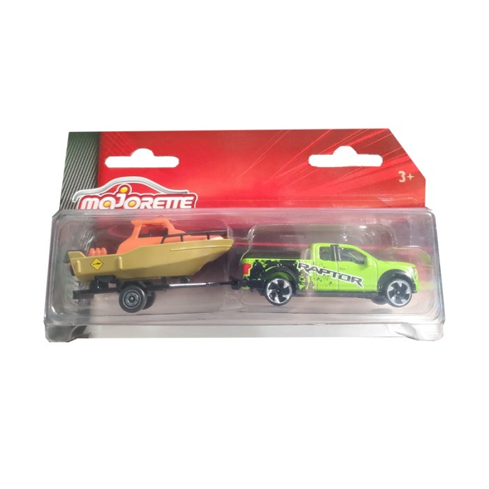 Majorette Trailer Ford Raptor Green & Speed Boat | Shopee Malaysia