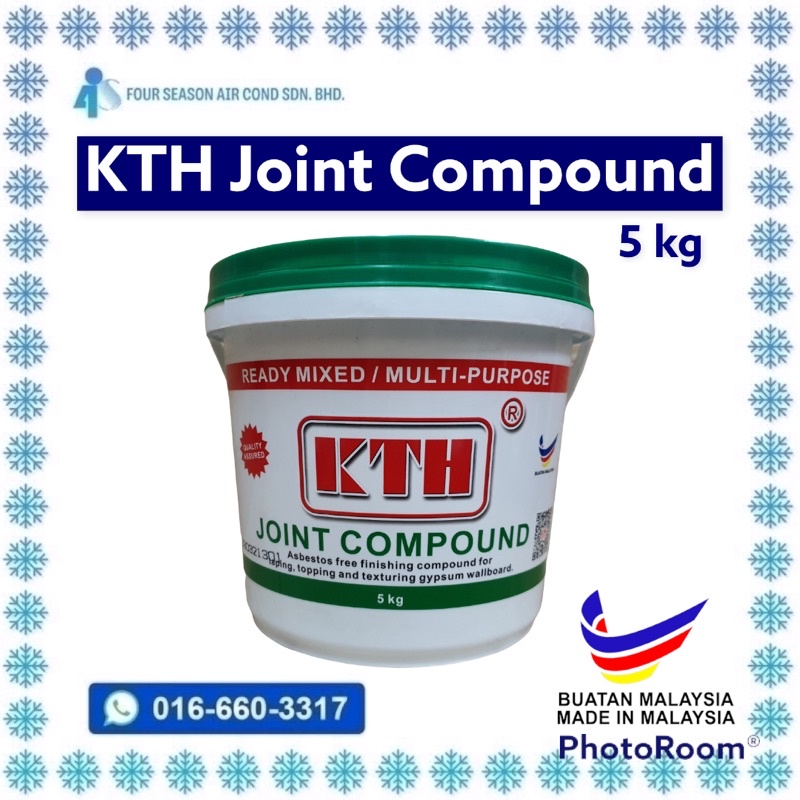 [ 100 Original ] KTH Joint Compound 5KG ( Ready Mixed/ MultiPurpose