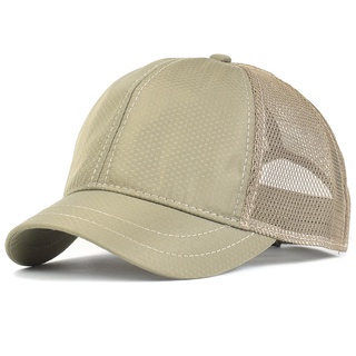 Oblack Baseball Cap Beige with mesh Classic, Trucker Cap for Men and Women, Unisex Padded Baseball Hat, Adjustable Trucker Hat