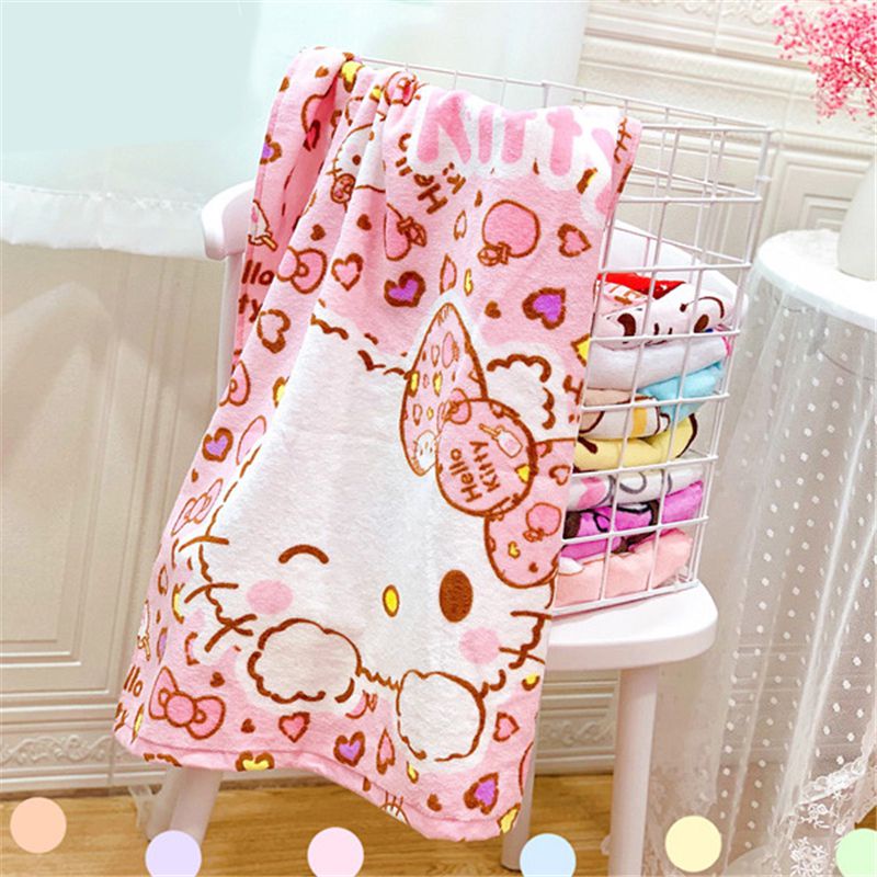 Towel Kuromi Bathroom My Melody KT Cute Cartoon Kids Bath Beach Soft ...