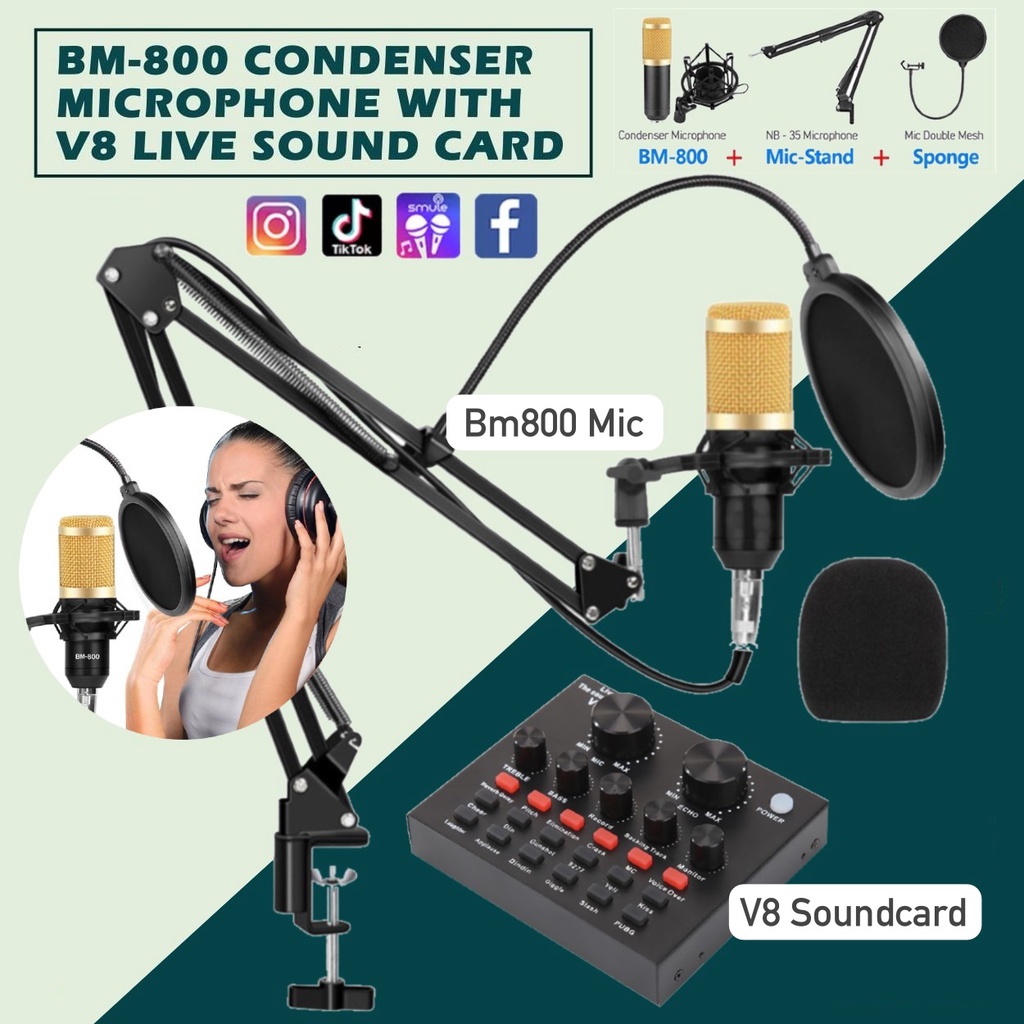 Ship from Selangor, Professional Bm800 with V8 Condenser Microphone