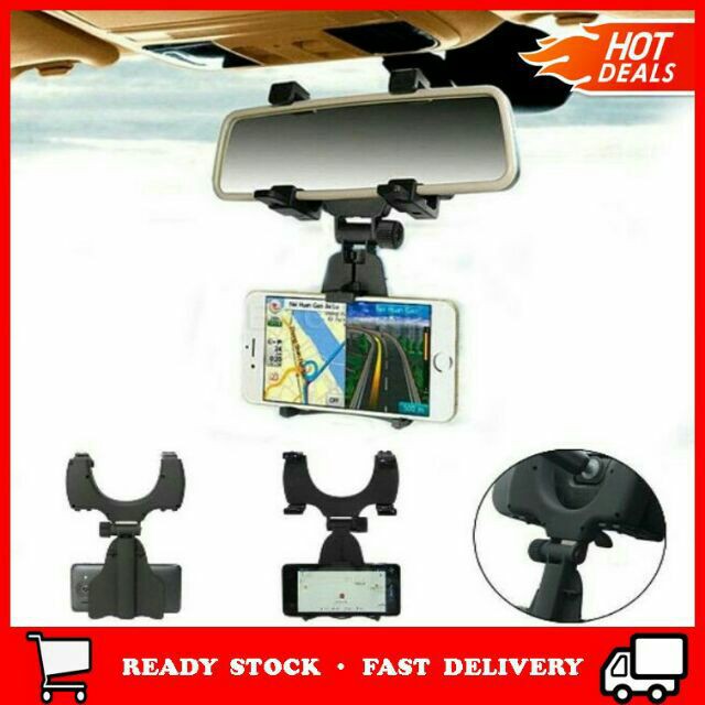 [2nd Gen] Adjustable Rear View Mirror Bracket Mount Stand Phone dash