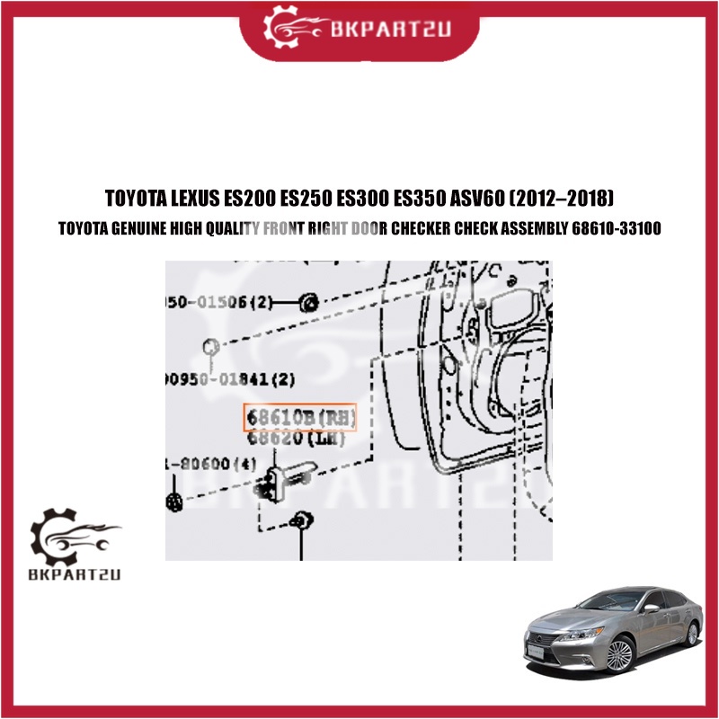 TOYOTA LEXUS ES200 ES250 ES300 ES350 ASV60 (2012–2018)TOYOTA GENUINE ...