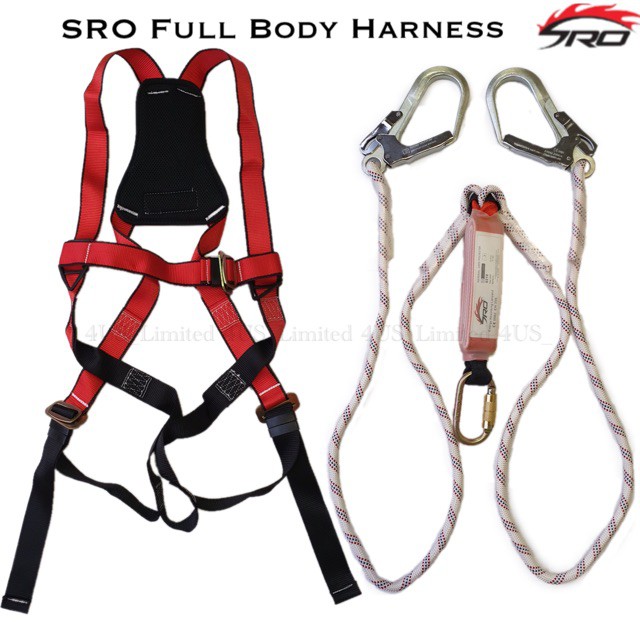 SRO Full Body Harness Fall Protection With 2M Polyamide Lanyard Large ...