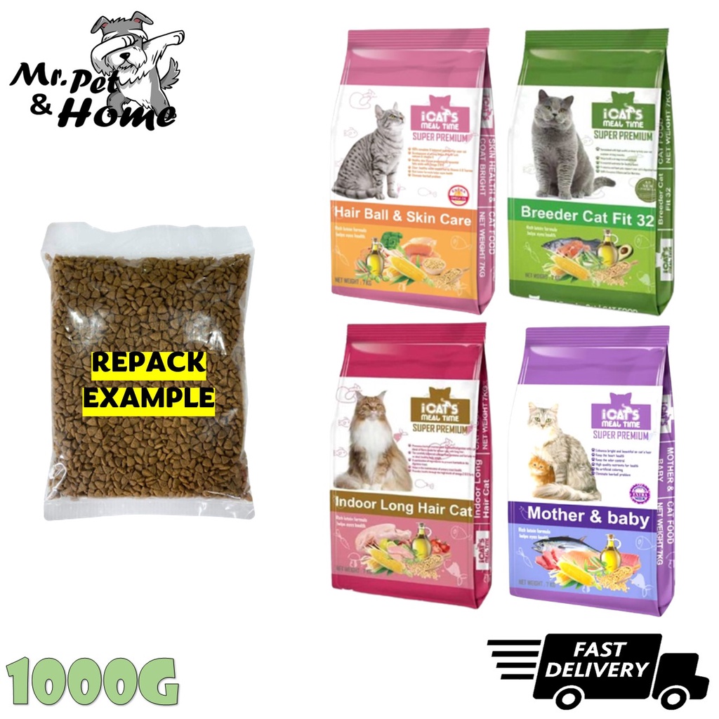 [REPACK CAT FOOD 1KG] ICATS Cat Food 1000G - ( Mother Baby ,Fit 32 ...