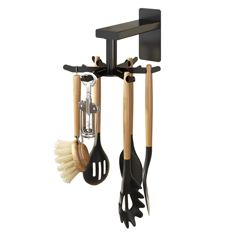 KAKUGU Free punch Kitchen utensils organizer rack storage rak with hook ...