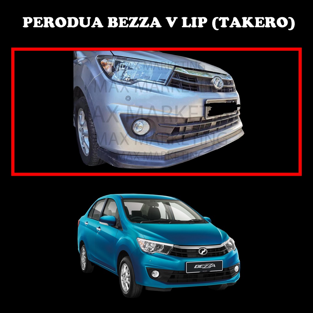 PERODUA BEZZA FRONT V LIP (TAKERO) POLYURETHANE (PU) SKIRT LIP BODYKIT ...