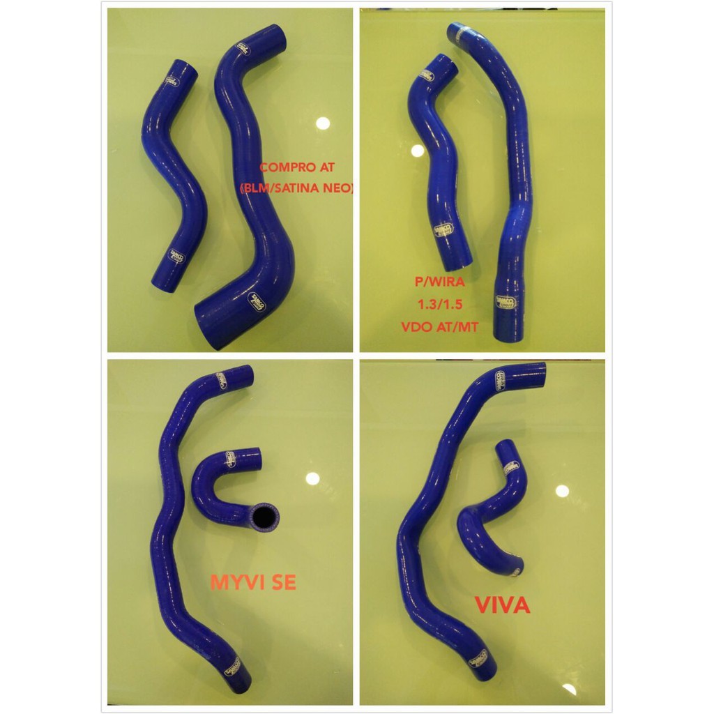 Samco Silicone Radiator hose wira 12v vdo saga blm flx gen2 gsr evo3 ...