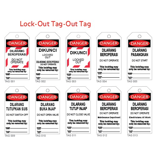 VSAFEMKT Heavy Duty LOTO Lockout Tagout tag with ring for electrical ...