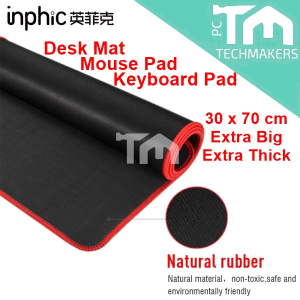 Inphic 30x70cm Extra Large/Thick (5mm) Washable Gaming Desk Desktop Mat Mouse Pad MousePad Keyboard Techmakers