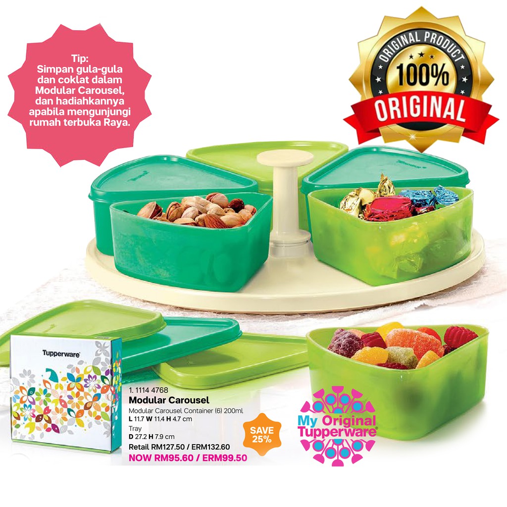 Tray Raya Container Modular Carousel Tupperware | Shopee Malaysia