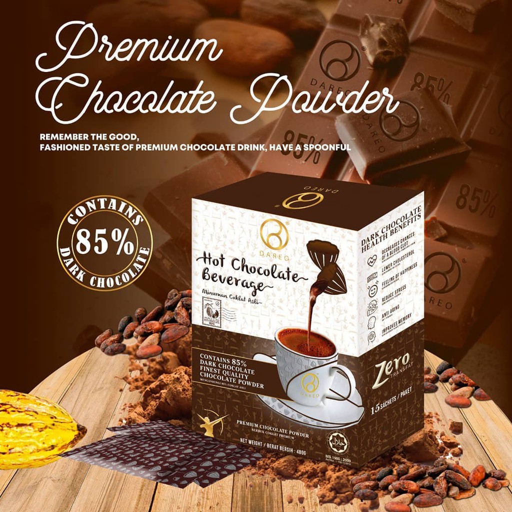 Dareo 85% Premium Hot Chocolate Drink (0% Trans Fat) | Shopee Malaysia