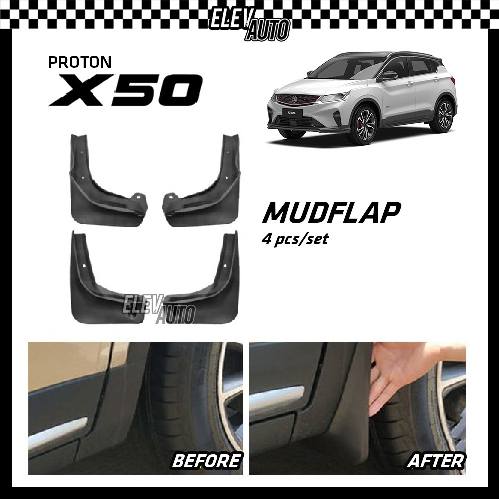 Proton X50 PREMIUM Rubber Mudflap Mudguard Splash Guard Fender ...