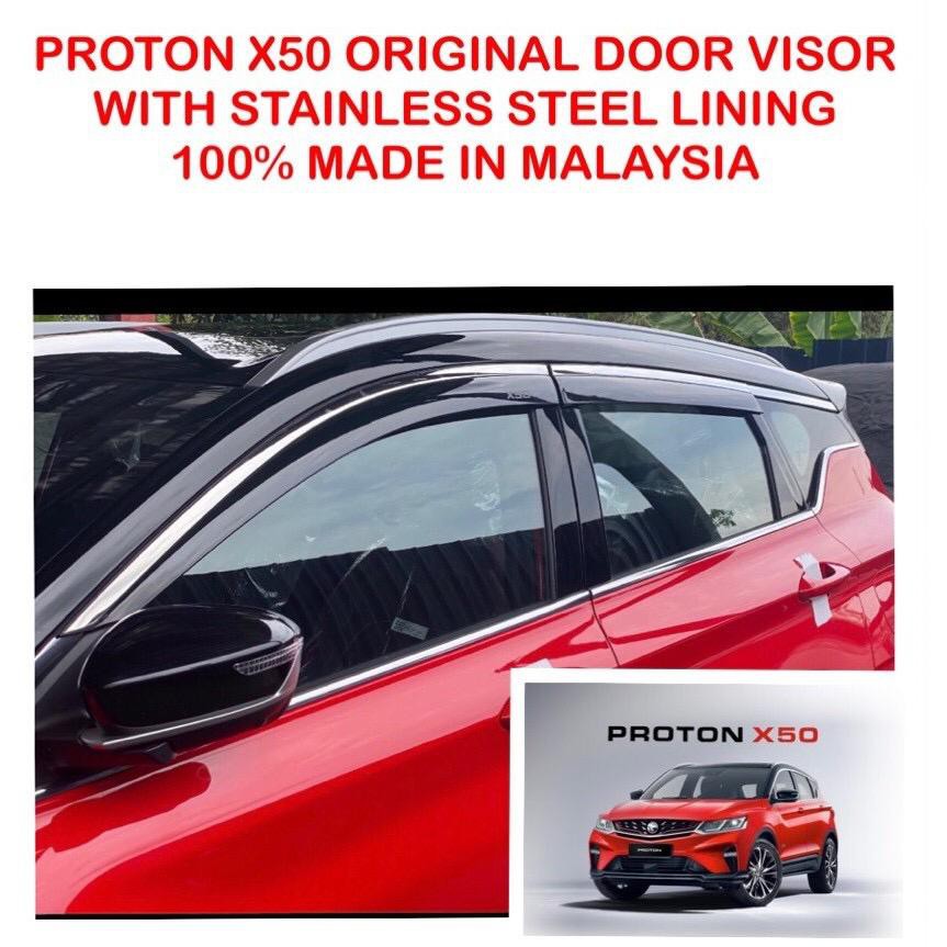 Proton X50 Injection Door Visor With Stainless Steel Lining (1 Set 6Pcs ...