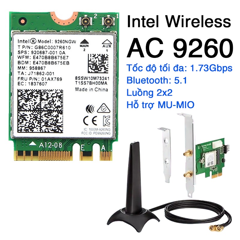 Ac 9260 - HP Intel Wireless AC 9260 M.2 WiFi card To PCIE | Shopee Malaysia