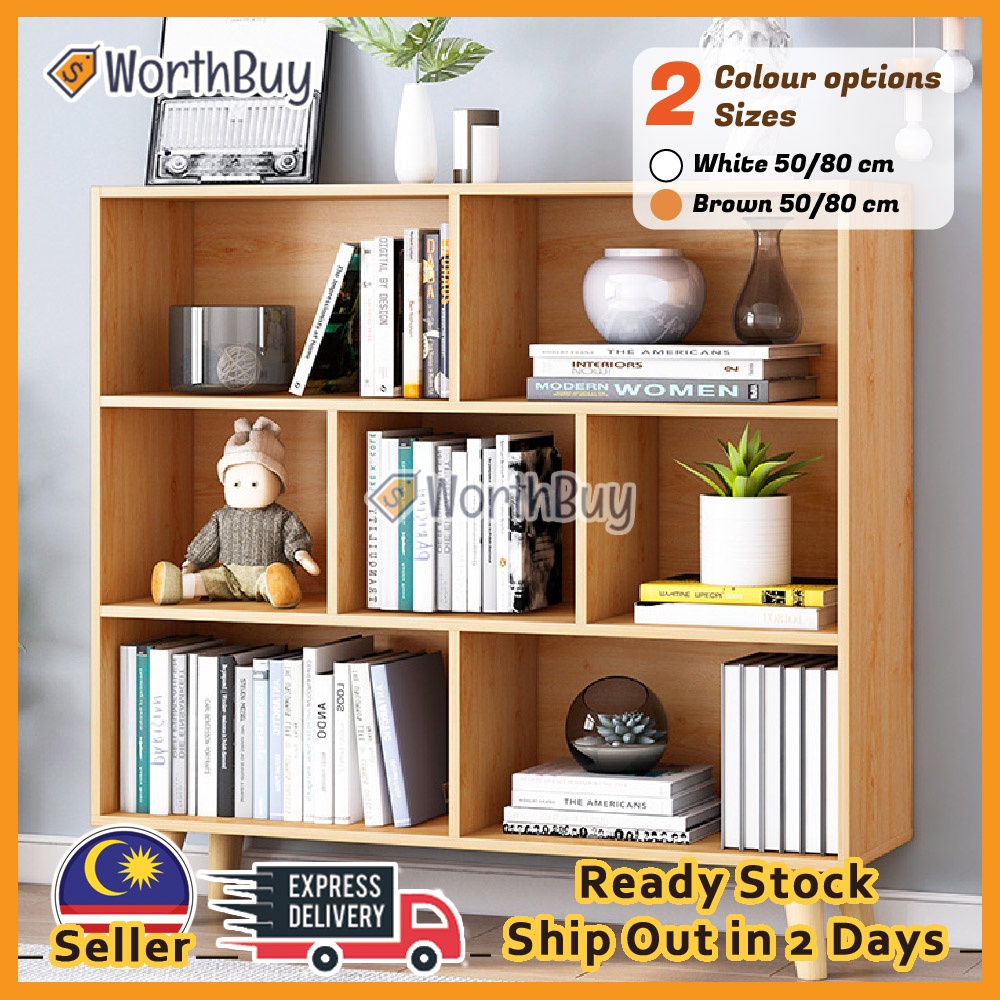 Worthbuy Multilayer Book Shelf Large Storage Cabinet Modern Wooden ...
