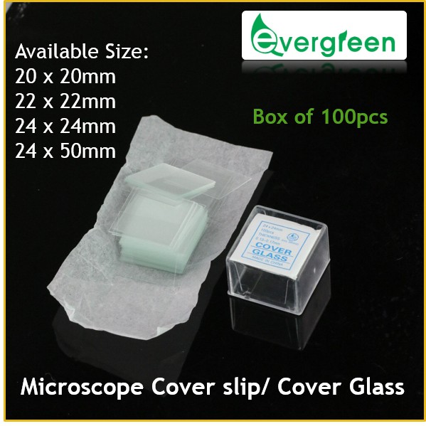 Coverlips Mikroskop Kaca/ Microscope Cover slip/ Cover Glass, 100's/Box ...