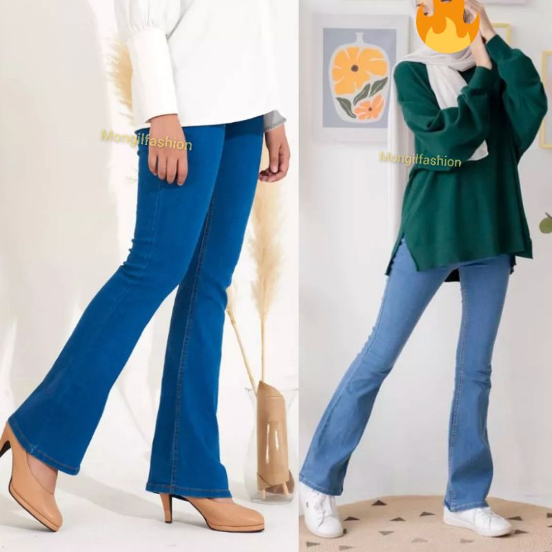 🇲🇾BOOTCUT JEANS FOR LADIES KAIN DENIM BERGETAH READY STOCK 26-36 ...