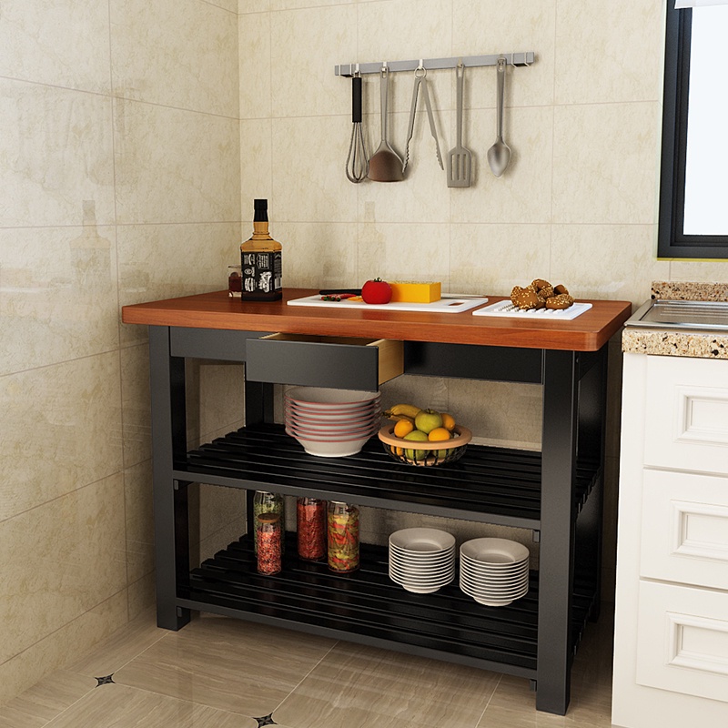 Solid wood kitchen cutting table cutting table cooking table household operation table kitchen