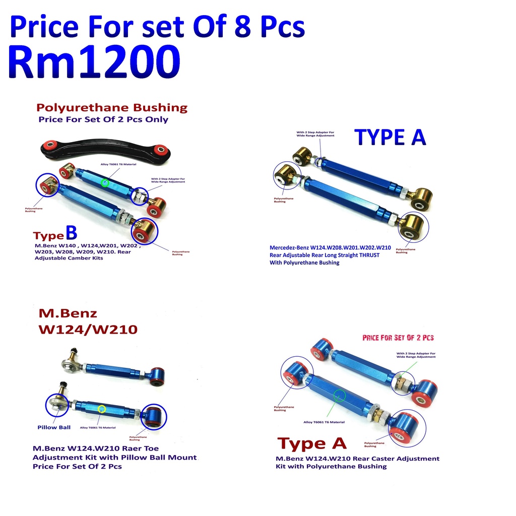 MercedezBenz W124.W208.W201.W202.W203.W210 Rear Adjustable Suspension