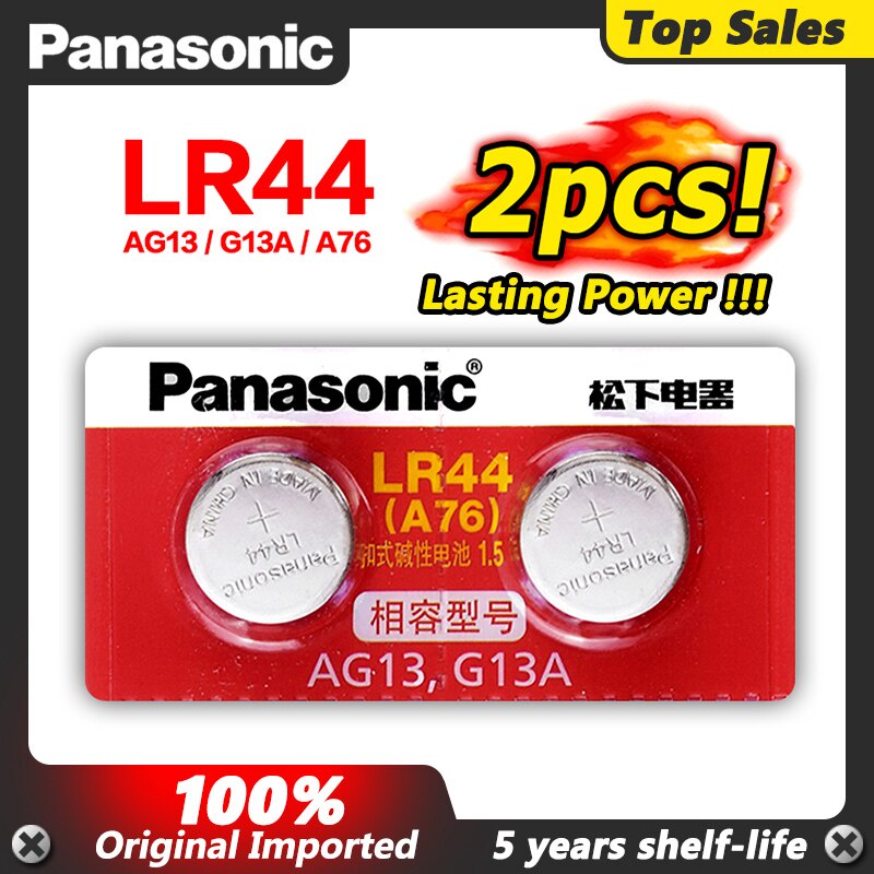 Panasonic LR44 Pila A Bottone V13GA, A76, 82, LR1154, 357 A - Foto 10