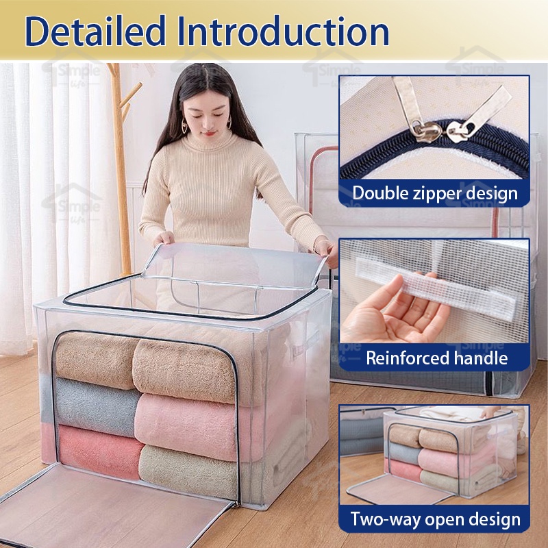 Storage Box 72L 100L Foldable Waterproof Clothes Wardrobe Organizers   Aef16cb5d61939ae42d1ab5733a6ff15