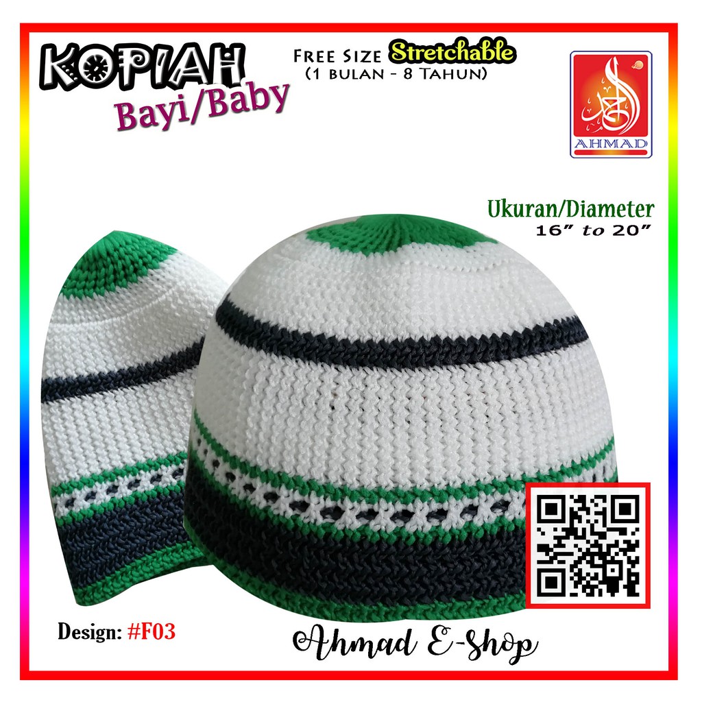 Kopiah Bayi/Baby (Budak) - Free Size (0 Bulan - 10 tahun) | Shopee Malaysia