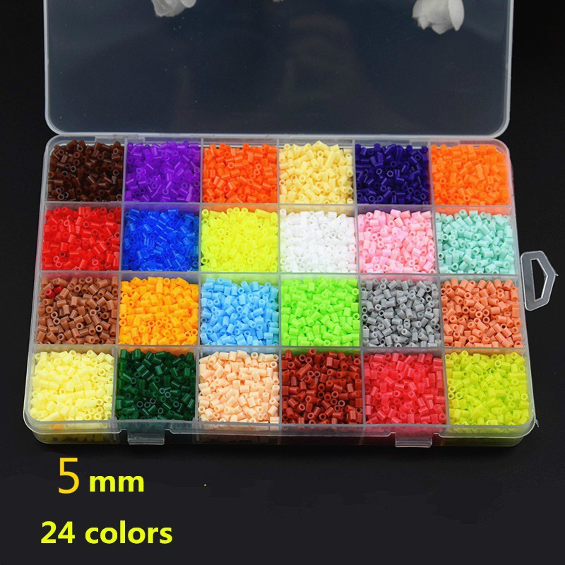 24/72 Color Box Set Perler Beads 2.6/5mm Perler Beads Kids Toy Making Beads  Educational Kids 3d Puzzle Diy Toy Fuse Beads 