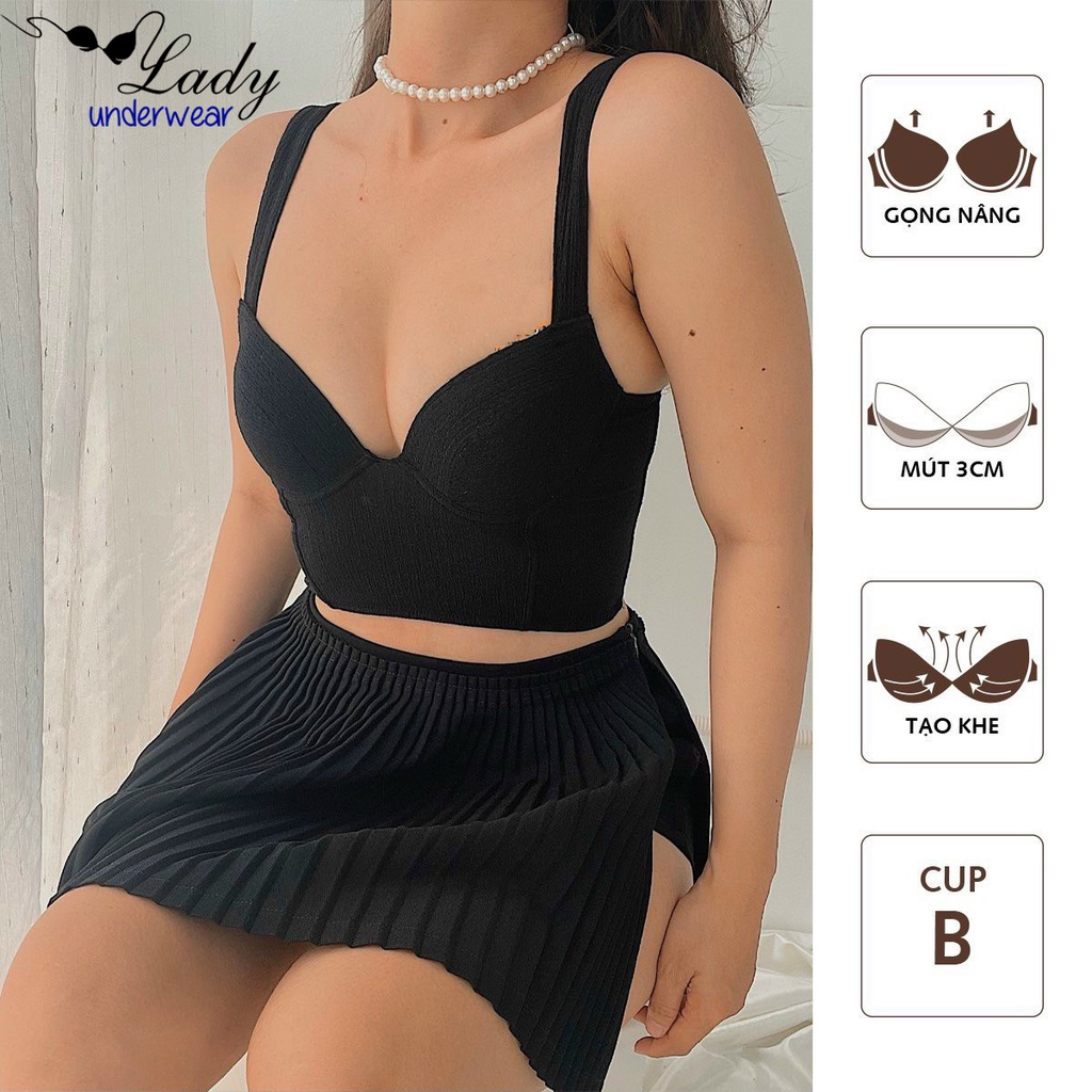 Corset Push Up Cushion 3cm Shaping Breast Lift, Female Bra Set Bra With