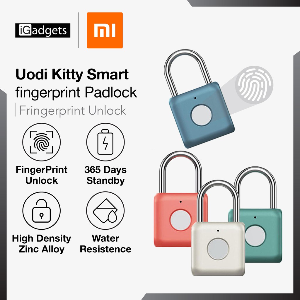 Xiaomi Uodi Kitty Smart fingerprint padlock Shopee Malaysia