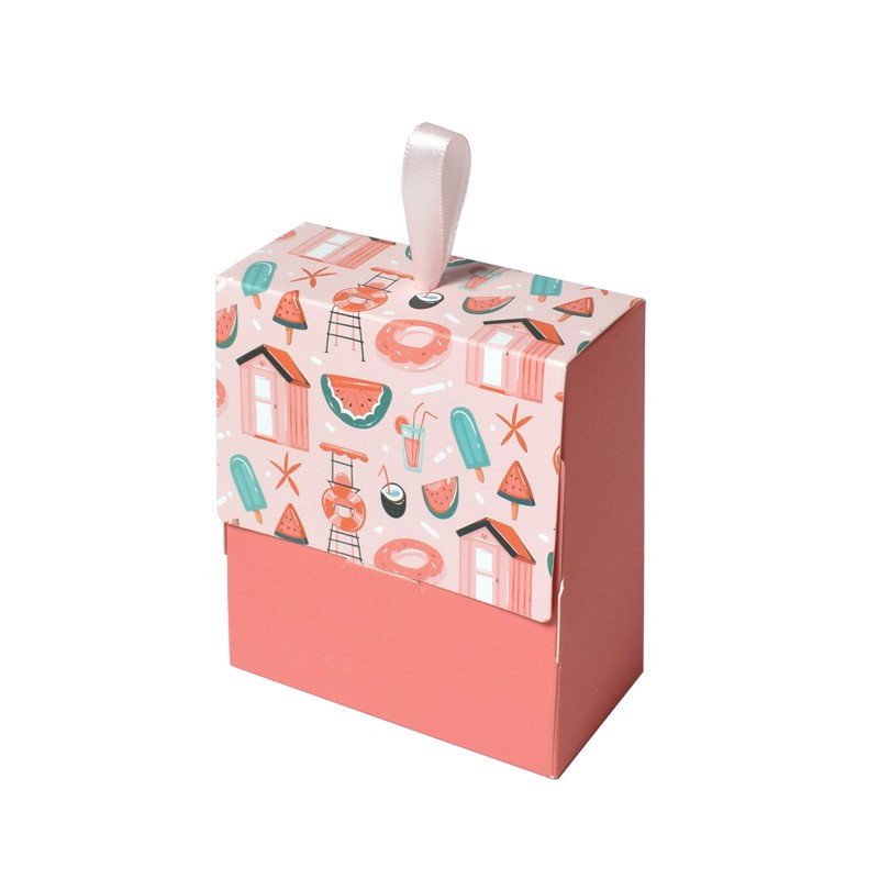 ★25pcs Mini Cute Gift Box Festive Party Supplies Gift Box Wrapping Cookies/Candy/Goodies/Packaging Plastic Bag/Party /Birthday/Wedding/Door Gift Box CZL289(With Ribbon)