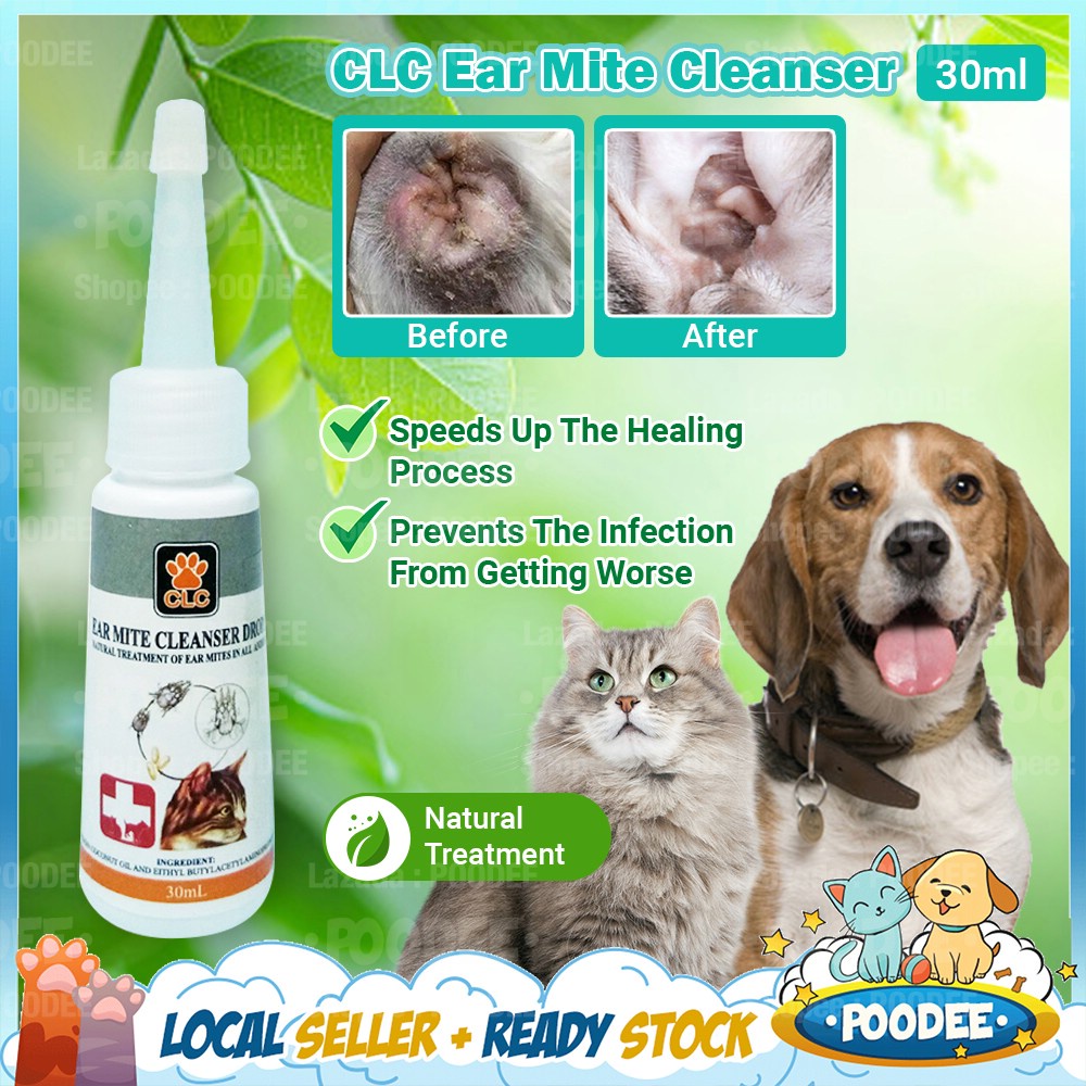 POODEE 30ml 100 Organic Natural Pet Ear Cleaner Kill Ear Mite Cleanser