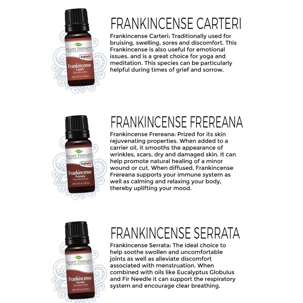 Plant Therapy Frankincense Carterii Essential Oil 10 ml (1/3 oz) 100% Pure, Undiluted, Therapeutic Grade