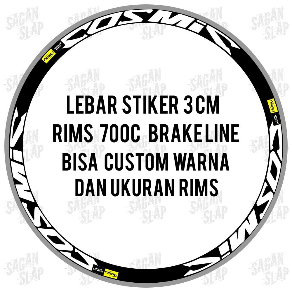 Mavic Cosmic Decal sticker width 3 cm Rims 700c | Shopee Malaysia