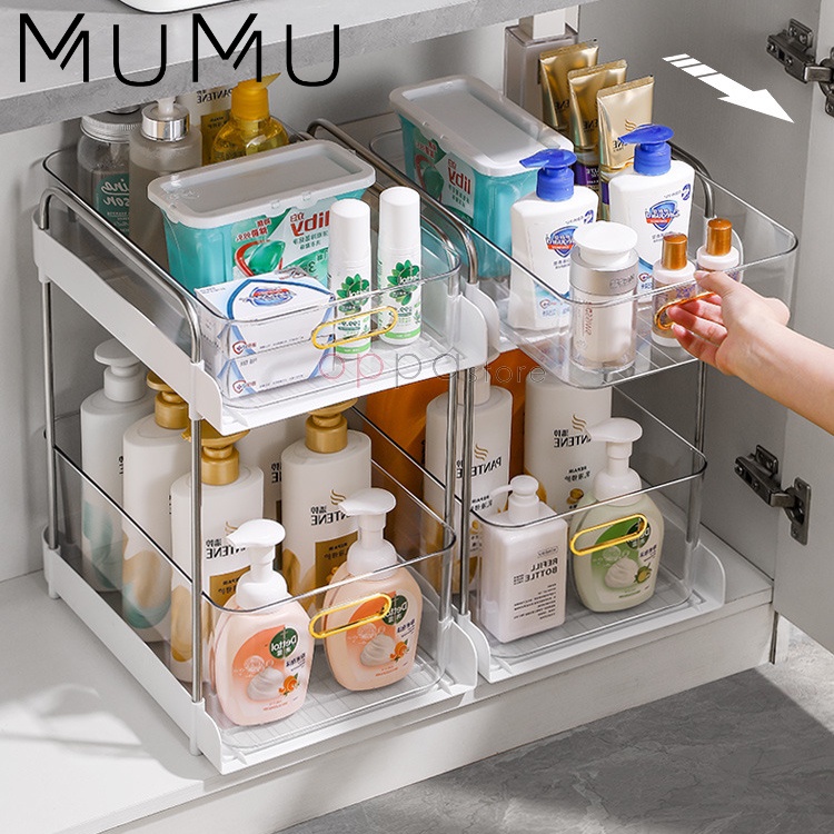 MUMU 2 Tier Under Sink Rack Kitchen Top Storage Shelf Rak Dapur Bawah ...