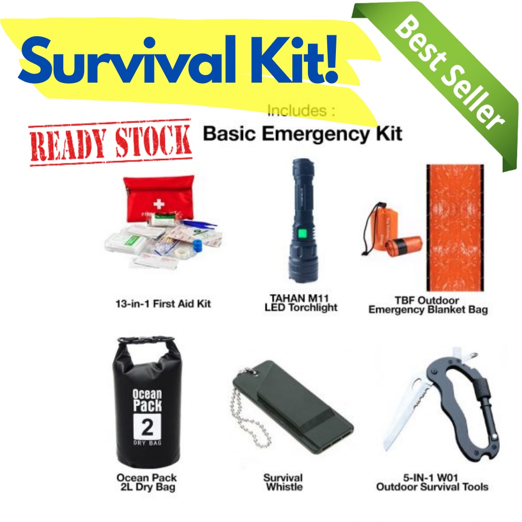 [Ready Stock] Disaster Survival Kit | Medical aid kit | Survival multi ...