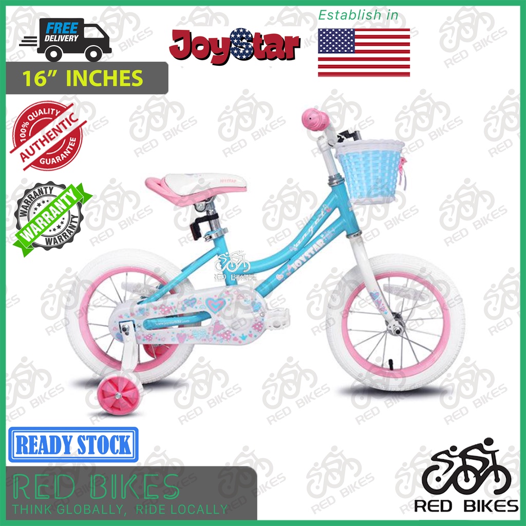 Joystar Angel Bike 16"Inch With Basket And Training Wheels Bicycle