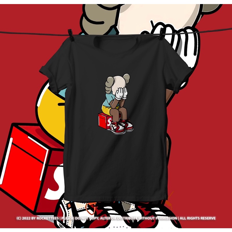 Kaws X Supreme Tshirt 100 Cotton Unisex Shopee Malaysia