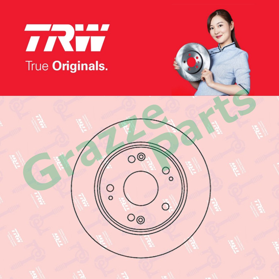 (2 pcs) TRW Disc Brake Rotor Rear for DF7168 Honda Accord SDA (259.5mm ...