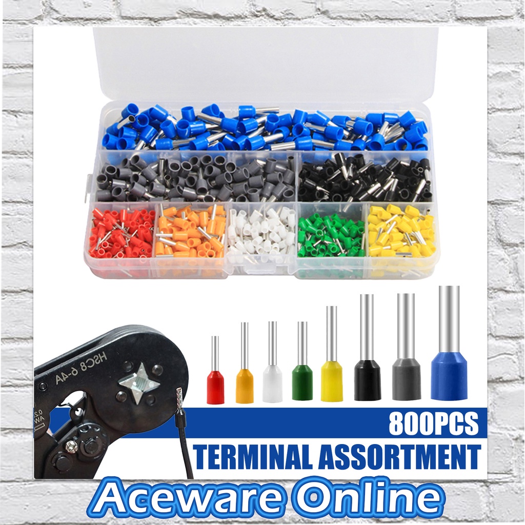 800PCS Wire Ferrules, Insulated Crimp Pin Terminal Kit for Electrical ...