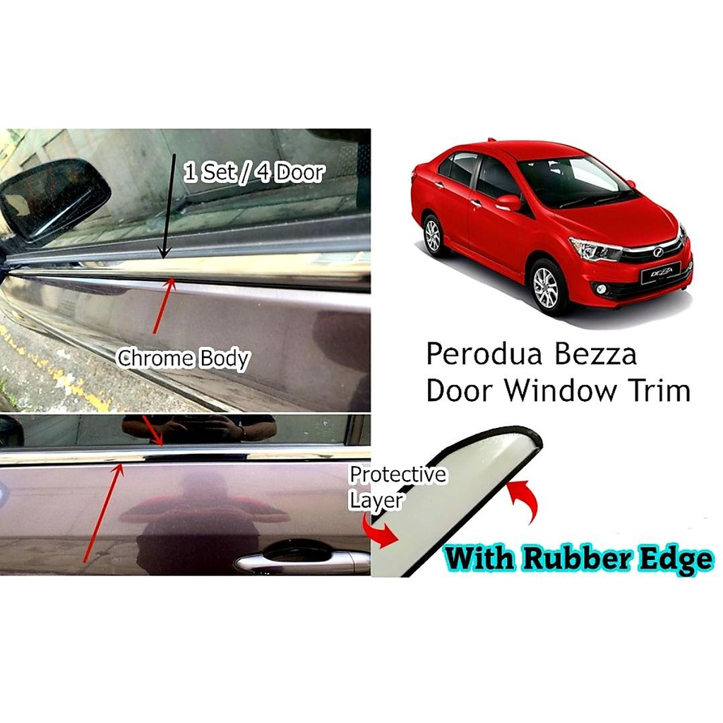 Perodua Bezza Door Windowsill indow Trim Panel Chrome For Door Outer ...