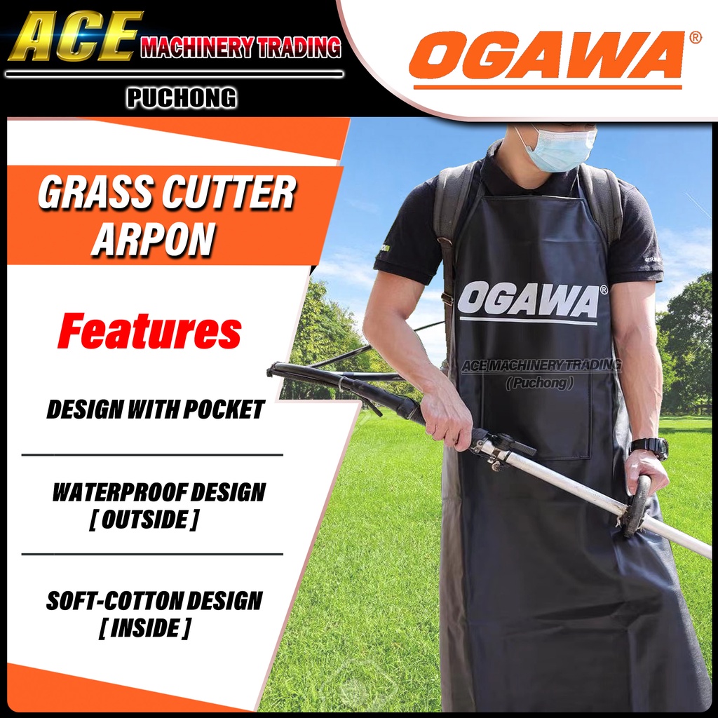 100 Original Ogawa Grass Cutter Apron Baju Mesin Rumput Tebal