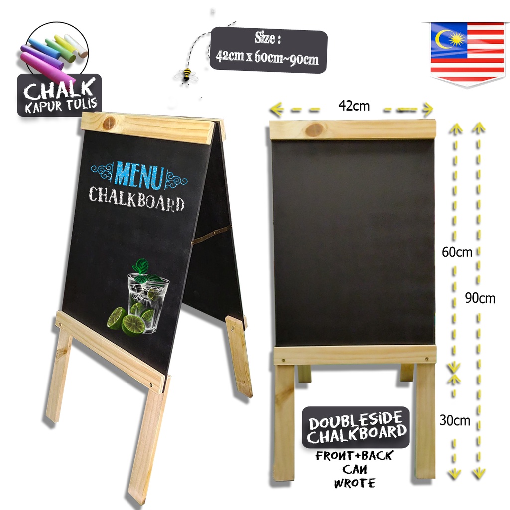 A2 (42cm*60cm~90cm) BIG MENU CHALKBOARD Blackboard Papan Hitam Cafe ...
