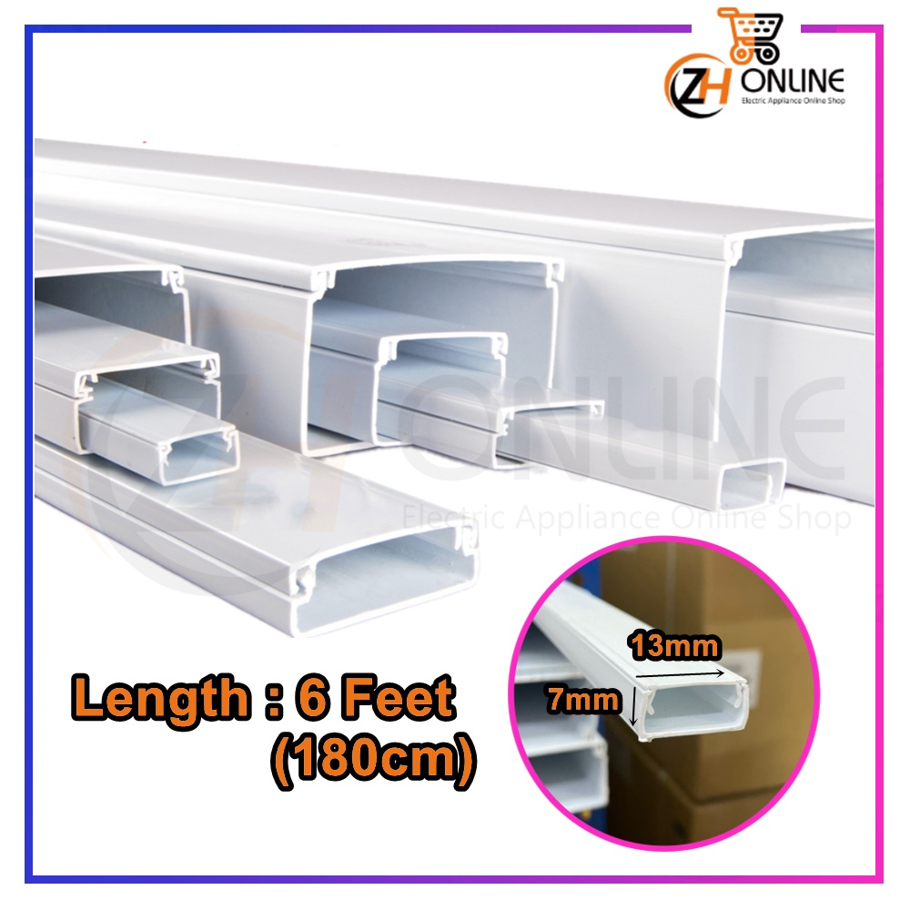 (5PCS) 1' WIREMAN PVC Wiring Casing 13mm x 27mm x 6feet PVC Trunking