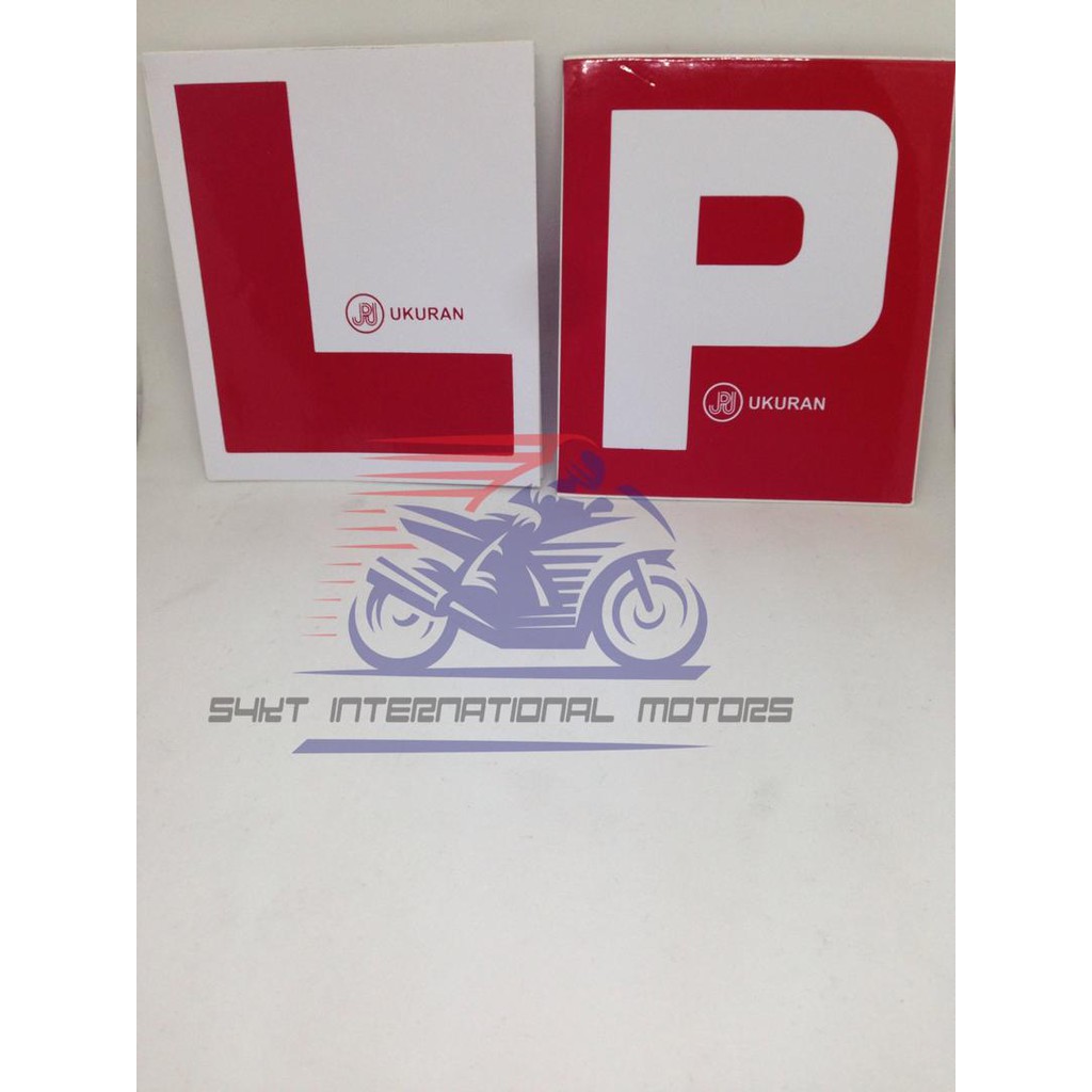 Stickers For License ( P ) and ( L ) Universal Motorcycle ( 2pcs in a ...