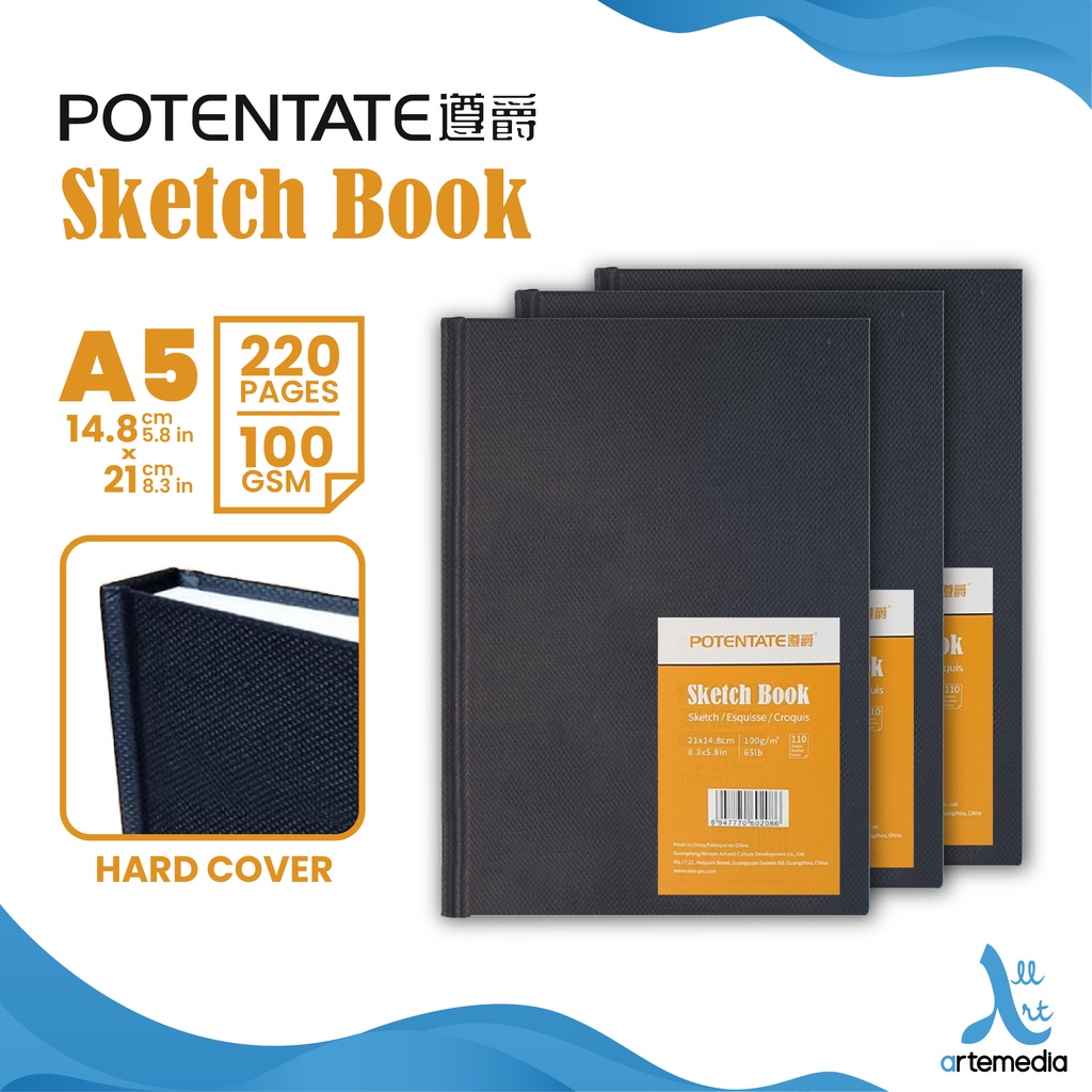 Campap Hard Cover Sketch Book White Paper A5 SIZE Notebook Writing