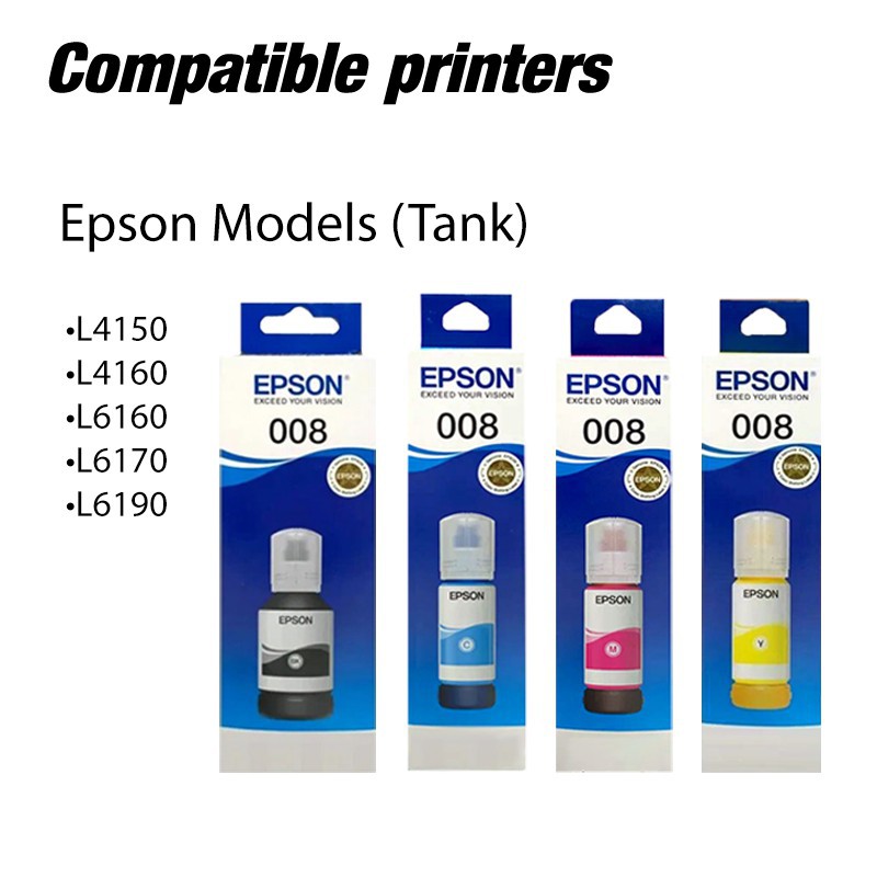 Epson 008 ( T06G1 T06G2 T06G3 T06G4 ) Ink Bottle Set | Shopee Malaysia