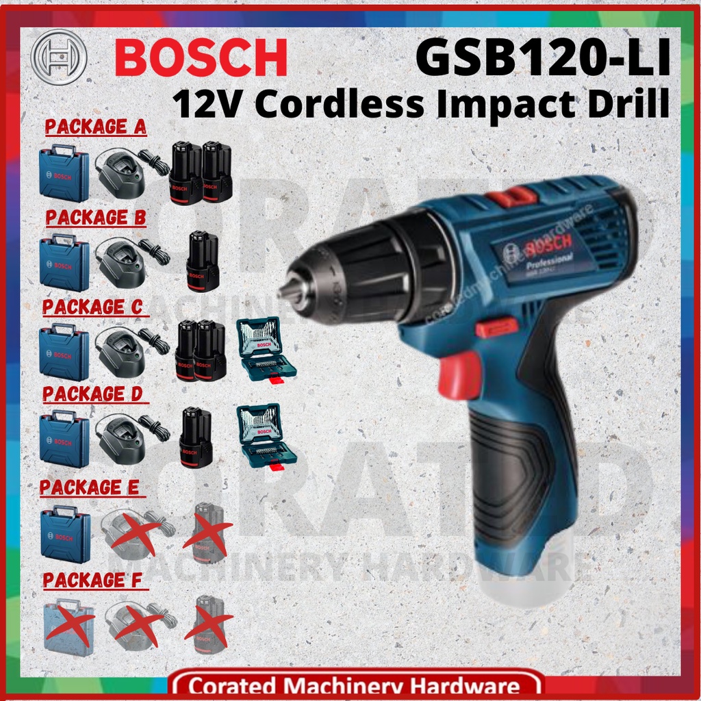 [CORATED] Bosch GSB120-LI GEN-2 12V Cordless Impact Drill GSB120 GSB ...