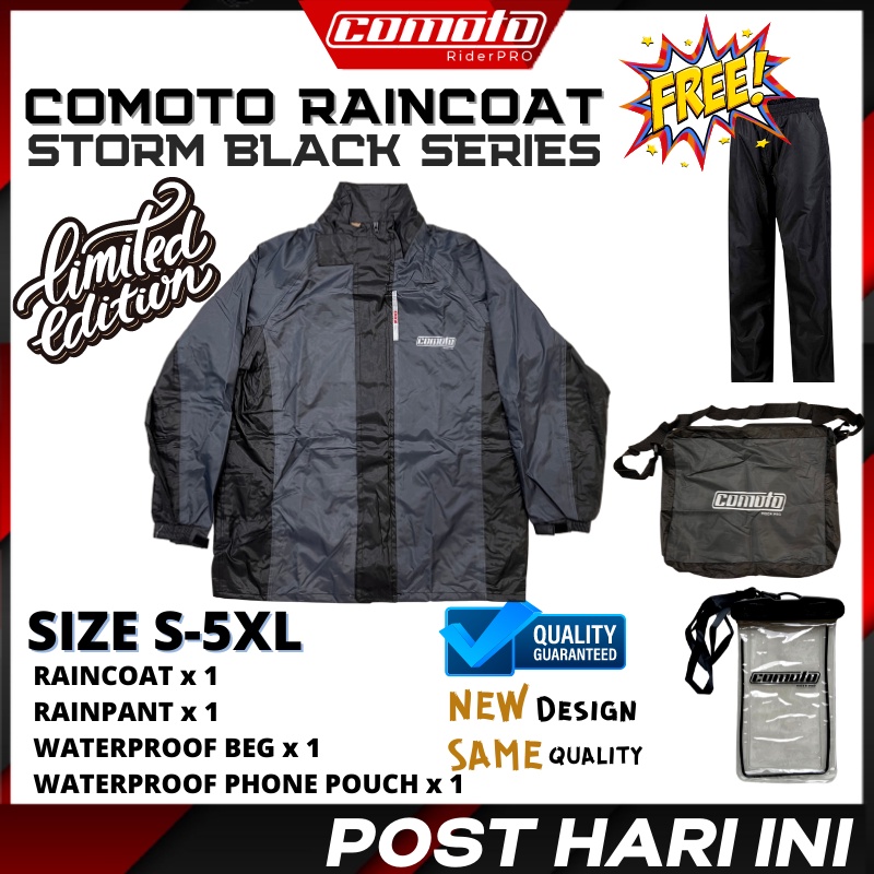 COMOTO Rain Coat Motorcycle Baju Hujan Waterproof Special CYAN (S TO ...