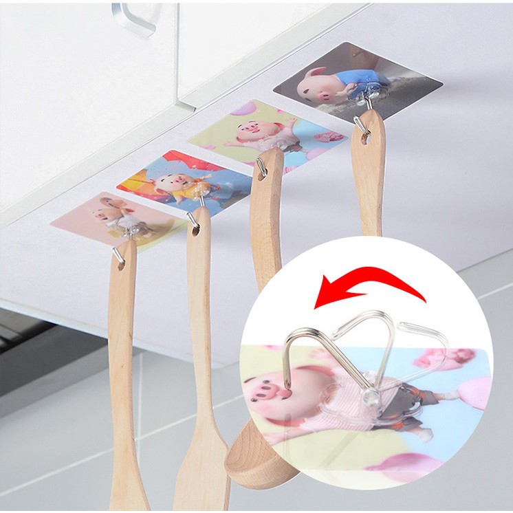 8 Pcs Strong Adhesive Hook Kitchen Wall Hanger Refrigerator Fridge Key